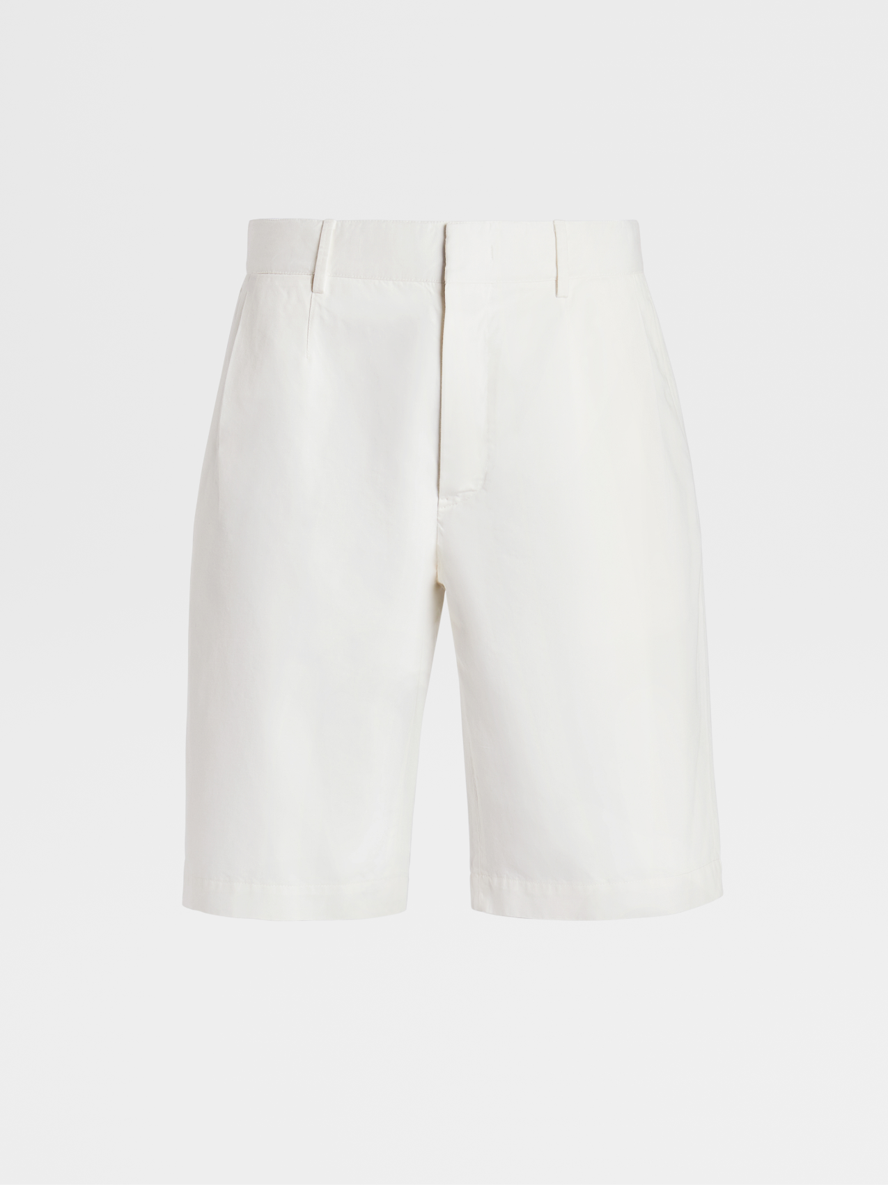 White Cotton and Linen Summer Chino Shorts